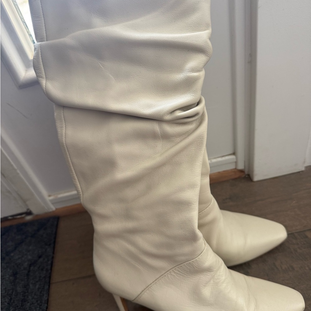 Vince Camuto Cream Heeled Boots